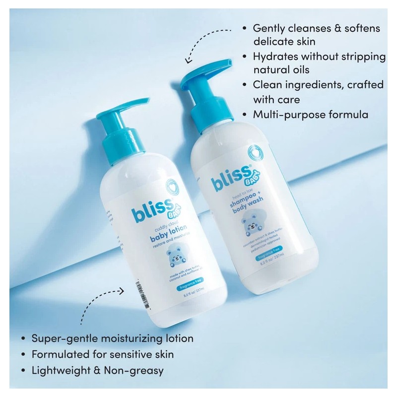 Bliss Baby Bath Bundle, 2-in-1 Shampoo + Body Wash &