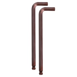 QUARKZMAN 2 Stück Ballkopf-Innensechskantschlüssel 1/2" SAE S2 Stahl Langer Arm L-Form Sechskantschlüssel Reparaturwerkzeug Für Zuhause Fahrrad Motorrad Reparatur Rot Braun