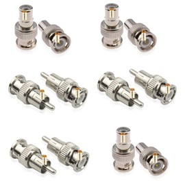 Lsgoodcare 12Pcs BNC RCA Connector Kit, Surveillance Video BNC Male to RCA Male Female Straight Coax Cable Connector Adapter for CCTV Camera ﻿ ﻿