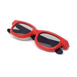 Ultra 4 Pairs Red Black Kids Passive 3D Glasses Children for Use with All Passive TVs Cinema Projectors and RealD Films Circular Polarised