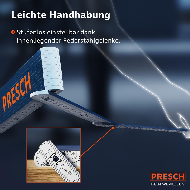 Presch Folding Rule 3 m with Angle Function – Wood