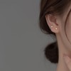 925 Silver Earrings, Gold, 18K Coating, Ultra Small, Rhombic, CZ