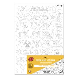 BAMMI Giant Poster to Colour – ABC Alphabet – 70 cm x 100 cm – Premium Quality Paper 150g/m2 – Made in France