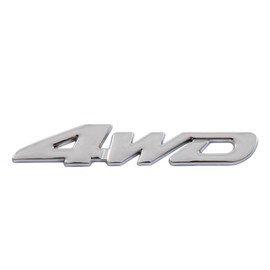 BLOOPIC Car Badge Universal 3D Sticker with Double Sided Tape Easy to Apply Badge 4WD Metal Car Accessories Decoration Car Gift (Silver)