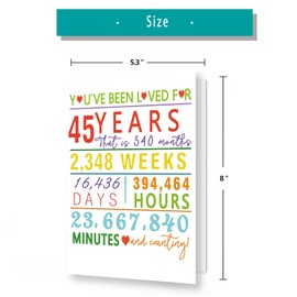 YiKaLus Happy 45th Birthday Gifts for Women Men, 45 Birthday Card, Colorful Decorations for 45 Years Old Friends