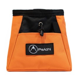 Psychi OG Chalk Bucket Bag with Storage Pockets and Carry Strap For Rock Climbing Bouldering Gym (Light Orange)