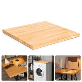 24"x25" Butcher Block Counter Top, DIY Beech Countertop, 1.5'' Thick Waterproof Table Top, Used as Cutting Board, Office Desk Tops, Living and Dining Room Tables, Laundry Counters, Kitchen Island