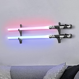 TOPNEW Lightsaber Stand Wall Display, Lightsaber Holder Wall Mount, Acrylic Light Saber Wall Display Rack Suitable for Swords, Light Saber, Gift for Lightsaber Collectors(Black)