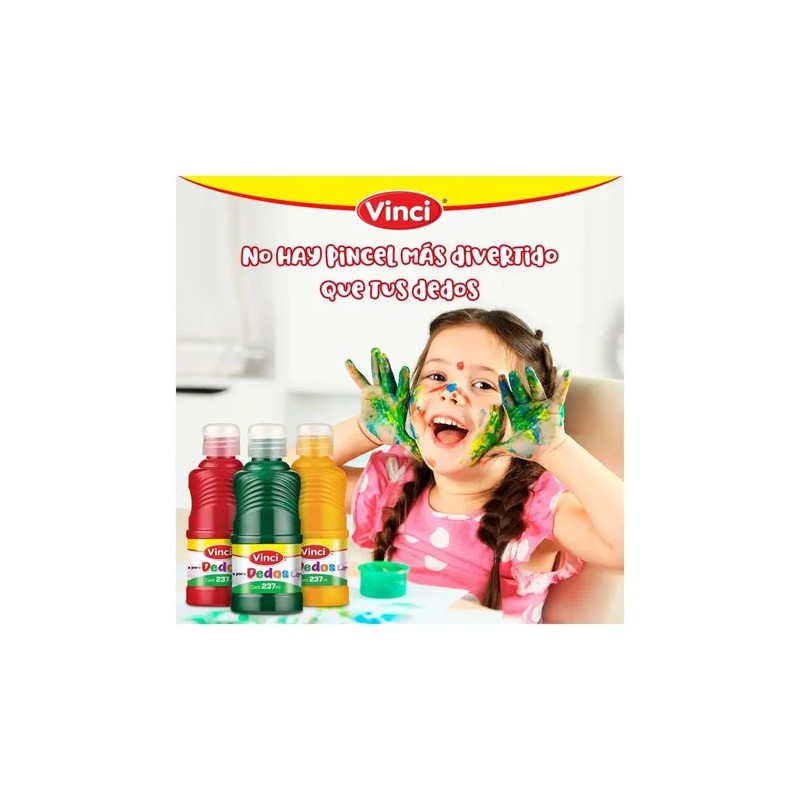 Pintura Para Dedos Lavable Vinci Colores Surtidos 237ml