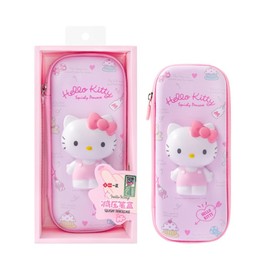PRIMING WATER Lovely anime character pouch, travel makeup brush holder, mini bag, multipurpose pouch (Pink ribbon cat)