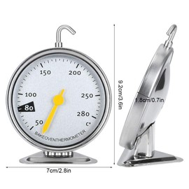 Stainless Steel Oven Thermometer Instant Reading Large Dial Bake Oven Thermometer with Hook Kitchen Cooking Measuring Tools (Measuring Range 50-280)