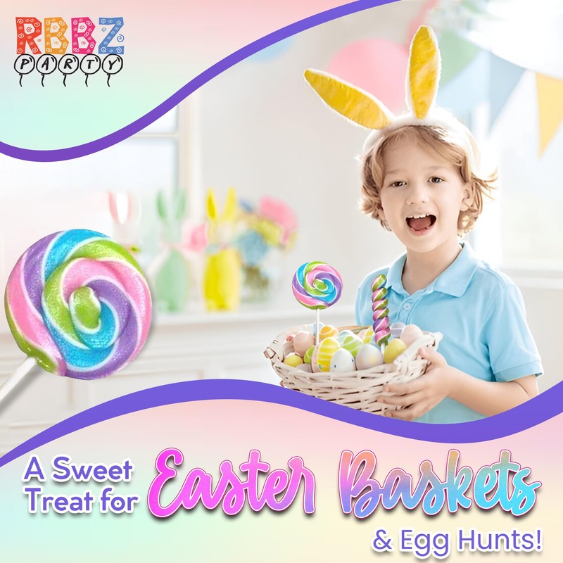 Spring Easter Candy - 24 Lollipops Individually Wrapped - 18g