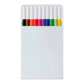 Emott uni Sign Pen, Water-based, Stylish, Simple, Studying Mark, Stationery, Color Pen, Fine Point, 10 Color Set, Pastel, Natural, Colorful, Cute