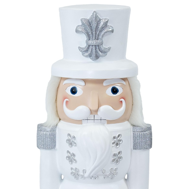 Sunnydaze 3ft Sterling The Silver Nutcracker Christmas Decoration - Polyresin