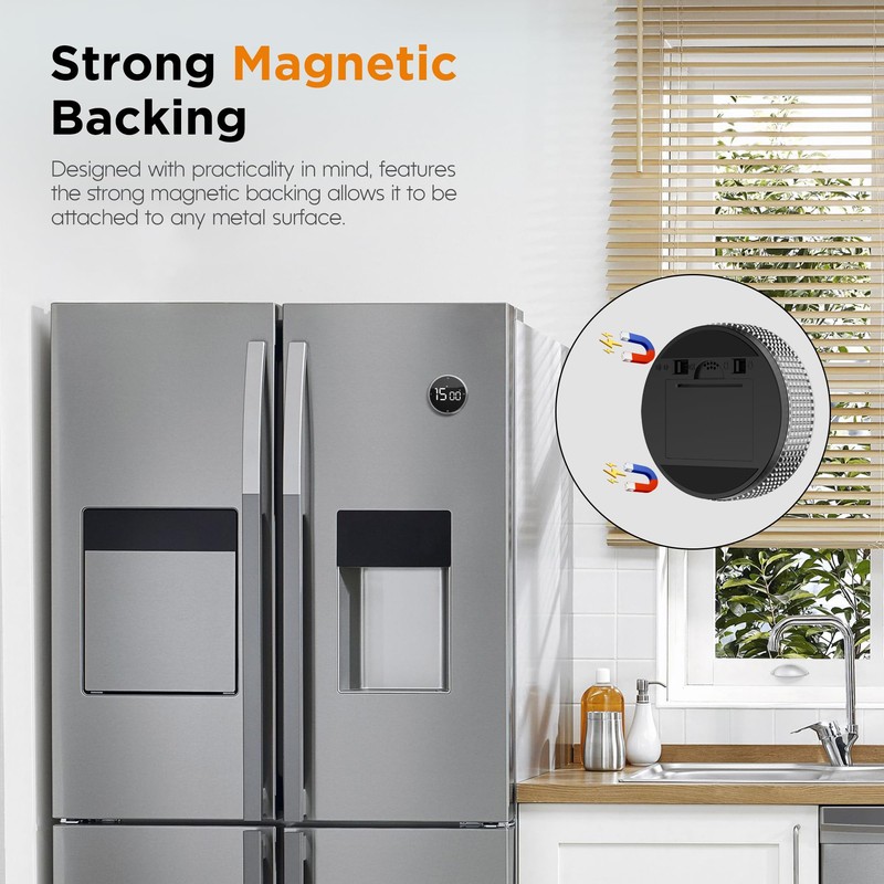 Upgrade Digital Kitchen Timer - Magnetic Countdown Countup Visual Pomodoro