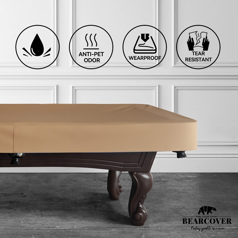BEARCOVER Heavy Duty Leatherette Billiard Pool Table Cover, Waterproof &