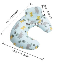 Nursing Pillow with Baby Cushion, Multifunctional Breastfeeding Baby Breast Feeding Pillow with Detachable Little Pillow Maternity Pregnancy + 100% Cotton Removable Cover (Green Elephant)