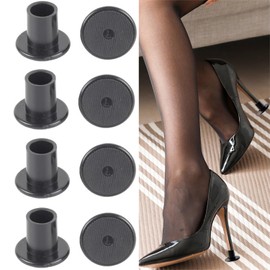 6 Pairs Heel Protectors for Stiletto Shoes, High Heel Protectors for Grass, Heel Stoppers for Grass, Stiletto Heel Protectors for Grass for Outdoor Wedding Event (S,M,L) (Black, L M S)