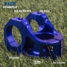 EVOSID Bike Stem 35mm Short MTB Handlebars Riser Ultra-Light CNC Aluminum Alloy 31.8 * 28.6mm for Mountain Bike Enduro Trail AM XC FR DH