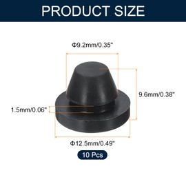 uxcell 10pcs Hole Plug 3/8 Inch (9.2mm) Button Plugs Fit for 8mm Hole, Snap in Locking Hole Tube Plug Silicone Tube Waterproof Plug Tube Plug, Black