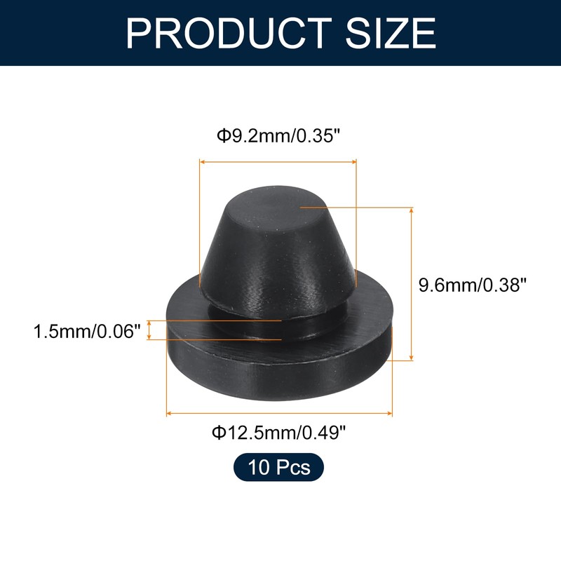 uxcell 10pcs Hole Plug 3/8 Inch (9.2mm) Button Plugs Fit