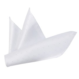 DonDon Men's Hanky Handkerchief 25 x 25 cm with Silver Spots -