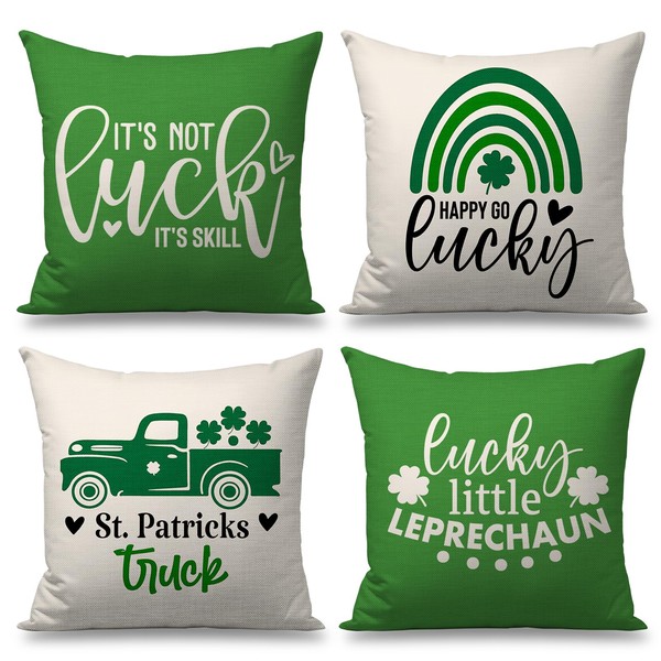 OPULANE St Patricks Day Pillow Covers 18x18 Set of 4