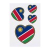 4 x 'Namibia Flag Heart' Temporary Tattoos - Water Resistant,