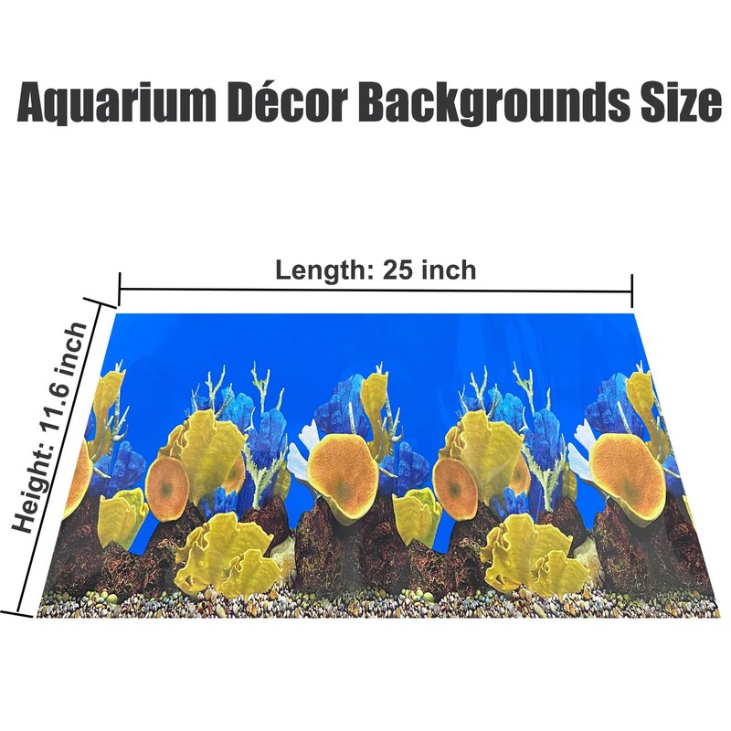 XCNO Aquarium Background Seabed Coral Rock Water Plants Fish Tank