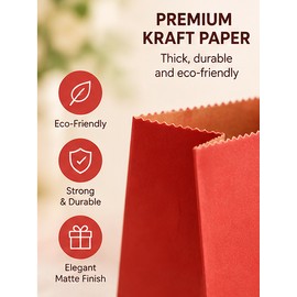 Kraft Paper Gift Bags with Handles for Party Favors – Colorful Small Gift Bags for Weddings, Birthdays & Holidays