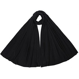 London Scarfs PREMIUM QUALITY BIG SIZE JERSEY HIJAB SCARF SHAWL SUPER STRETCHY MAXI LYCRA WRAP (BLACK STRIPE Jersey)