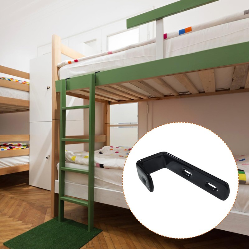 Mewuthede 4pcs Iron Bunk Bed Ladder Brackets, PVC Coated Stainless