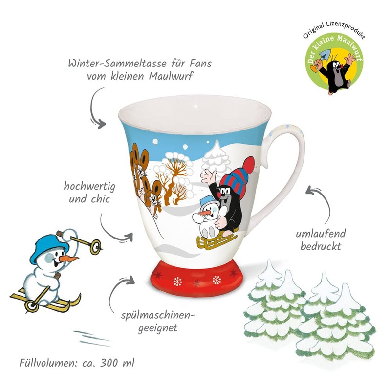 Trötsch Verlag Der kleine Maulwurf Sammeltasse Winter: Kaffeetasse, 300 ml,