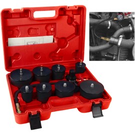 Angchun Boost Leak Tester - Turbo Boost Leak Tester Kit 9PCS Turbo System Leakage Tester with 4 Pairs of Stepped Adapters 1-3/8"- 3-1/2", Leak Down Tester with Pressure Gauge for Cooling System