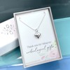 Unbiological Sister Gift Necklace, Tiny Sterling Silver Puffed Heart Necklace,
