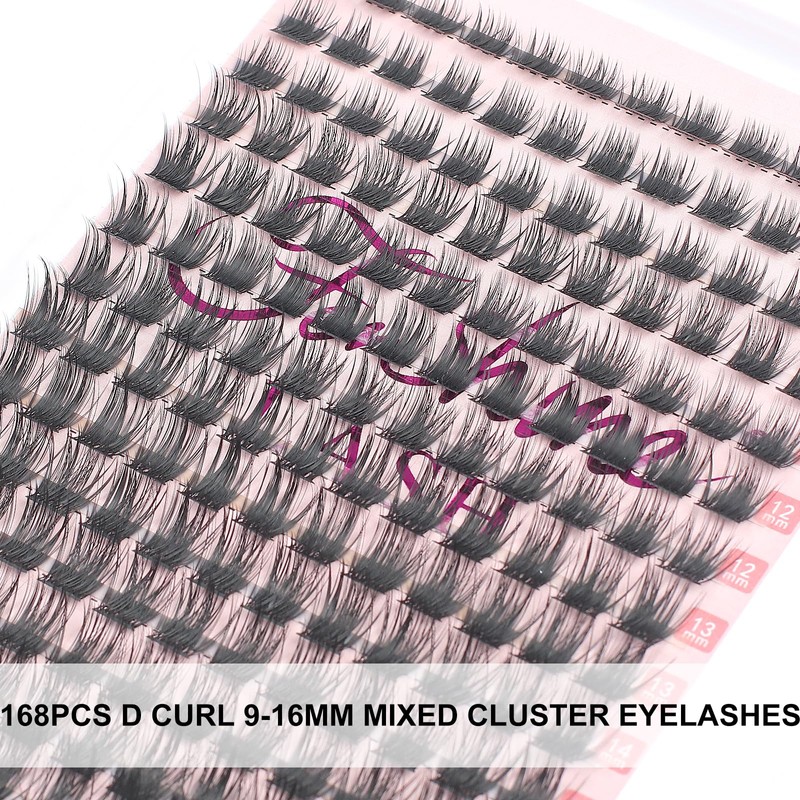 Fenshine Cluster Lashes Individual Lashes Wide Stem C/D Curl 9-15