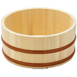 Warm Natural Wood Hot Tub, Round Mouth, Diameter 8.7 inches (22 cm), Height 3.9 inches (10 cm), Keeps Hot Water Cool, Heals Your Body and Mind with a Smooth Feeling