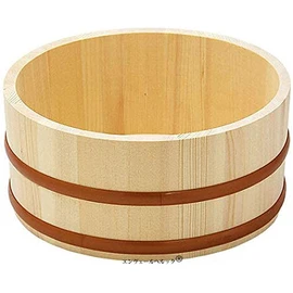 Warm Natural Wood Hot Tub, Round Mouth, Diameter 8.7 inches (22 cm), Height 3.9 inches (10 cm), Keeps Hot Water Cool, Heals Your Body and Mind with a Smooth Feeling