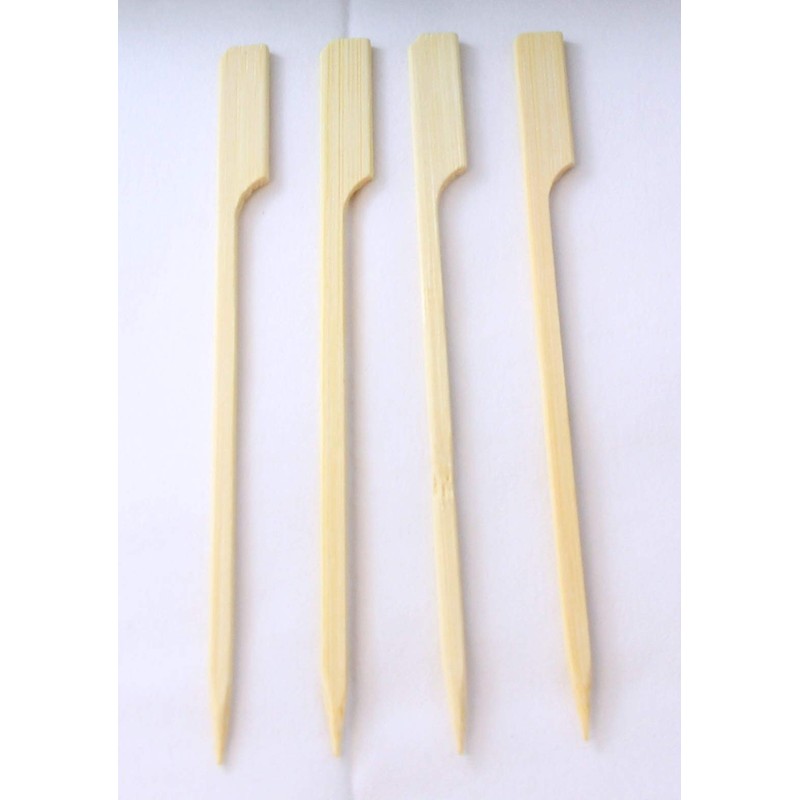 250x Paddle Food Skewers Bamboo Natural 12cm