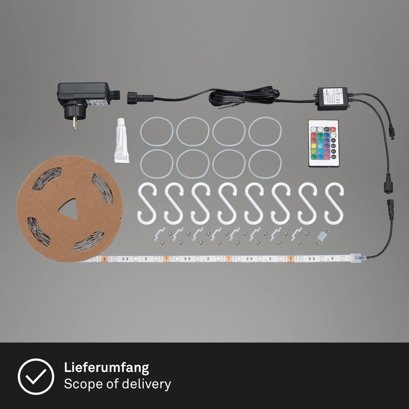 Briloner 2035-150 LED-Streifen-Komplettset with jack 230V 500cm RGB