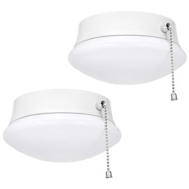 Lightdot 7” Modern LED Ceiling Light with Pull Chain 12W 4000K, 1300lm, 125W E26 Bulb Replacement, Energy Saving Flush Mount Lighting for Closets /Bedroom/Corridor (2 Pack)