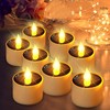 Solar Tea Lights Outdoor Waterproof - 8 Pack Rechargeable Flickering