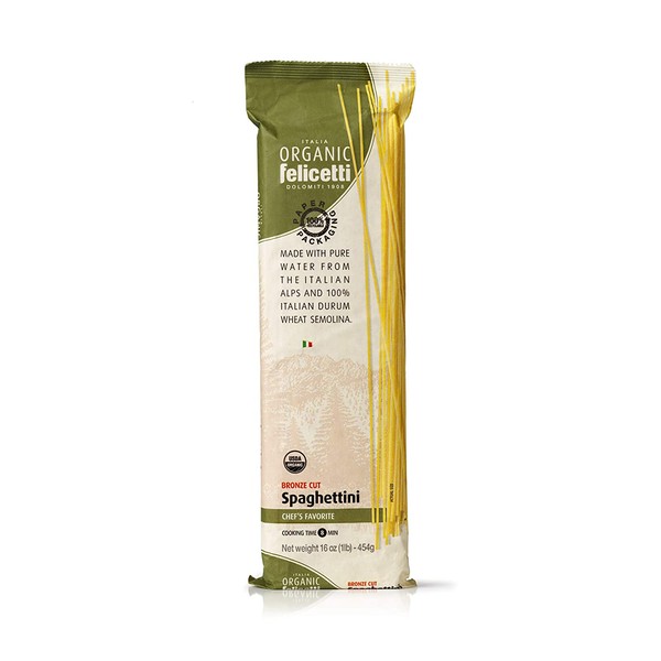 Organic Felicetti Spaghettini Pasta Italian Non-GMO 16oz (454g) 2 Pack