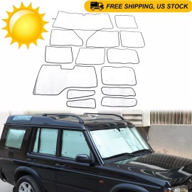 auguisy-motortrim 14pcs Window Sunshade Visors Full Set UV Block For Land Rover Discovery 2 98-04