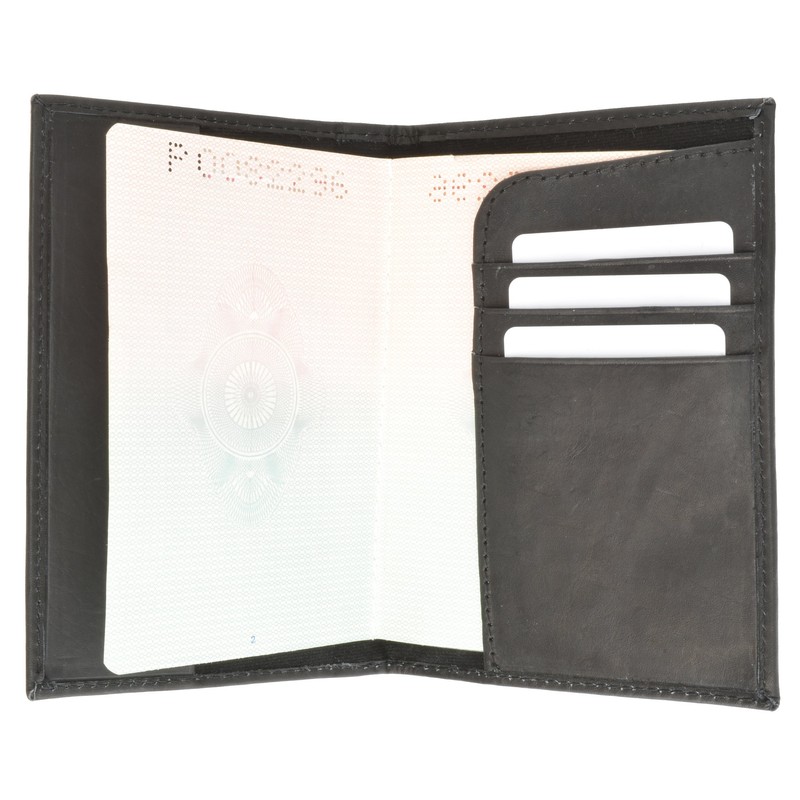 2 Passport Cover Holders Genuine Leather ID Wallet Case Travel