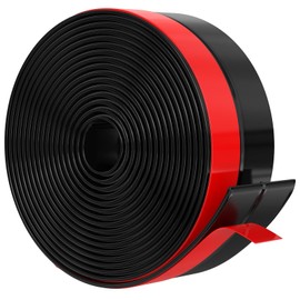 【2026 New Upgrade】 Wide Silicone Weather Stripping Door Seal with Strong Adhesive 1" x 25 ft, Draft Stopper Tape for Door Frame, Side and Bottom Gaps Strip for Glass Shower, Black