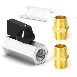 TAILONZ 1/4PT Copper Nickel Plated Ball Valve, Mini Ball Valve, 1/4PT Male x 1/4PT Male Globe Valve for Water, Oil and Gas
