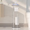 Toilet Paper Holder Stand with Top Storage Shelf, Free Standing