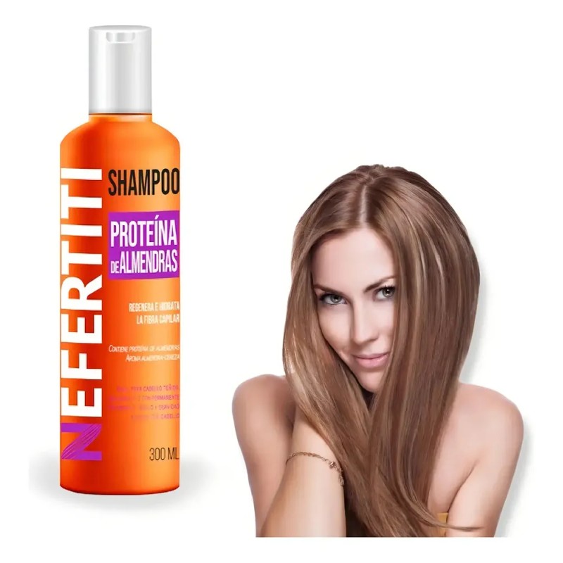 Shampoo Nefertiti Con Almendra Para Cabello Teñido 300ml