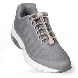 HOMAR No Tie Shoelaces for Children and Adults, Elastic Shoelaces, Quick Release for Trainers, Board Shoes and Casual Shoes, Elastic Shoelaces without Tying, beige